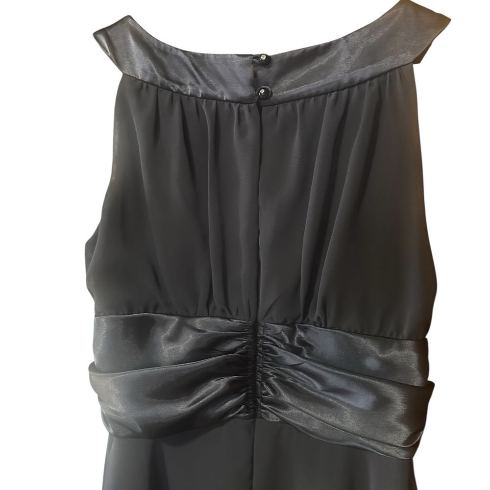 Connected Apparel Midi Formal Sleeveless A-Line Dress Off Black Size 10 P - Picture 5 of 9